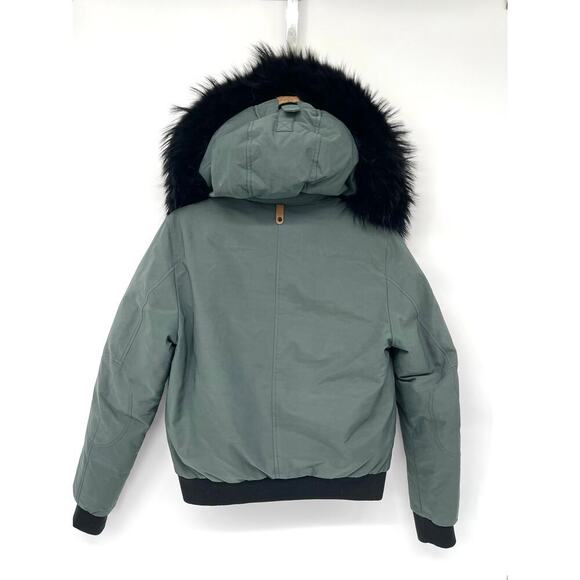 Mackage Britnie Down Jacket With Asiatic Raccoon Fur In Dark Sage size XS - Picture 7 of 12